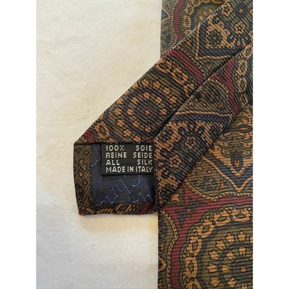 VINTAGE Christian Dior Intricate Pattern Silk Tie - Picture 3 of 5